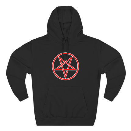 Inverted Pentagram Witchcraft Hoodie | Red Graphic Pentacle Unisex Pullover V5