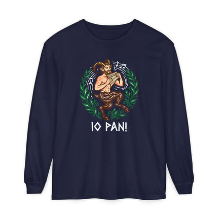 Io Pan Greek God Long Sleeve T-Shirt | Panpipes Mythology Graphic Tee