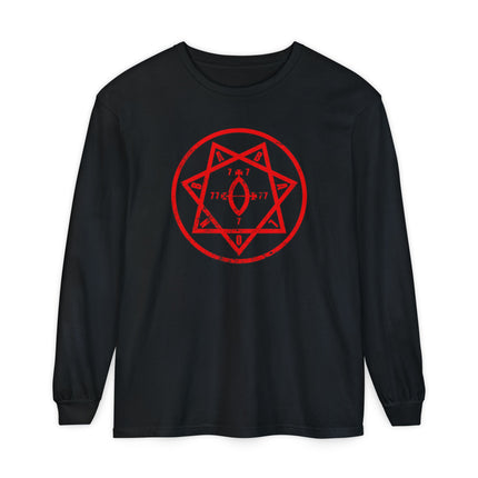 Star of Babalon T-Shirt | Red Thelemic Emblem Long Sleeve Tee