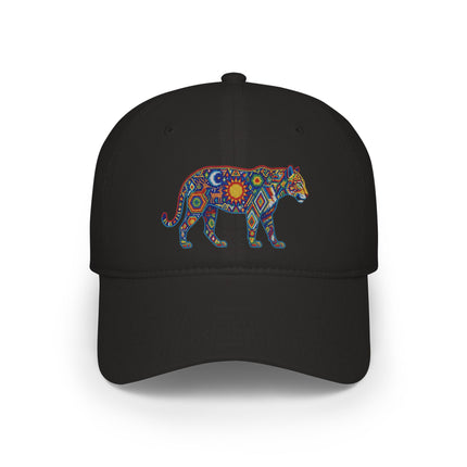 Huichol Jaguar DTF Print Baseball Cap | Indigenous Mexican Design Hat