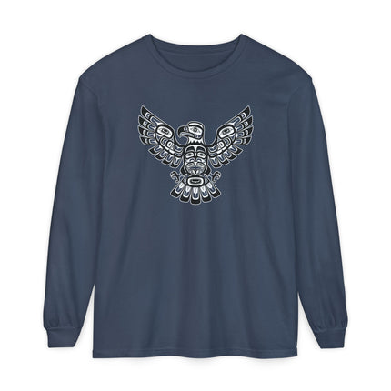 Formline Eagle Long Sleeve T-Shirt | Spread-Wing Bird Graphic Tee