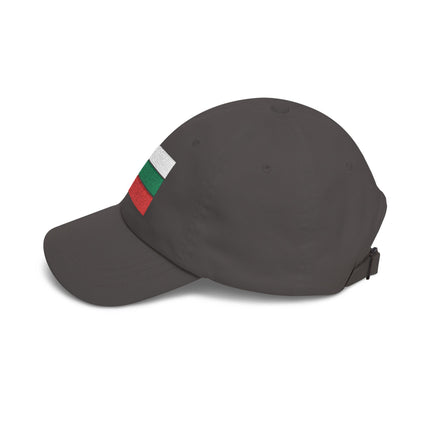 Embroidered Bulgarian flag baseball cap featuring national colors.