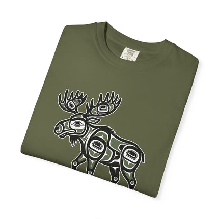 Moose Spirit Graphic Tee - Indigenous Style Formline Art T-Shirt
