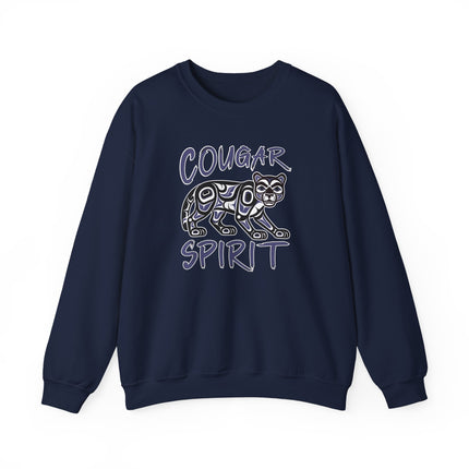 Cougar Spirit Indigenous Formline Art design pullover sweatshirt for men or women.