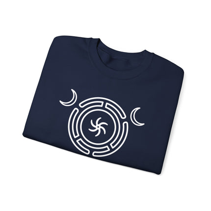 Hecate's Wheel Triple Goddess moon symbol pagan witchcraft pullover sweatshirt.