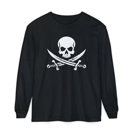 Jolly Roger Long Sleeve T-Shirt | Pirate Skull and Cutlass Graphic Tee