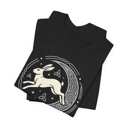 Celtic Hare Moon Mandala Design T-Shirt | Pagan Mythology Tee