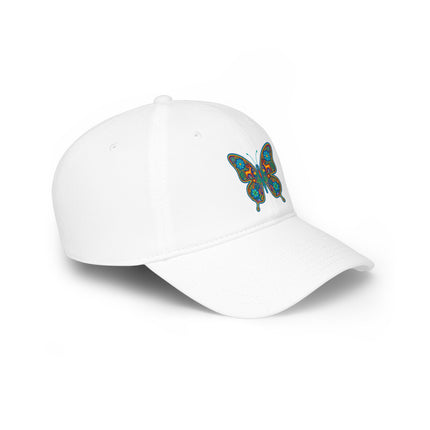 Huichol Butterfly DTF Print Baseball Cap | Native Mexican Art Hat