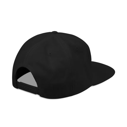 Black snapback hat featuring embroidered Egyptian Uraeus cobra symbol.