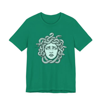 Distressed Medusa T-Shirt | Greek Mythology Gorgon Snake Hair Tee | Head