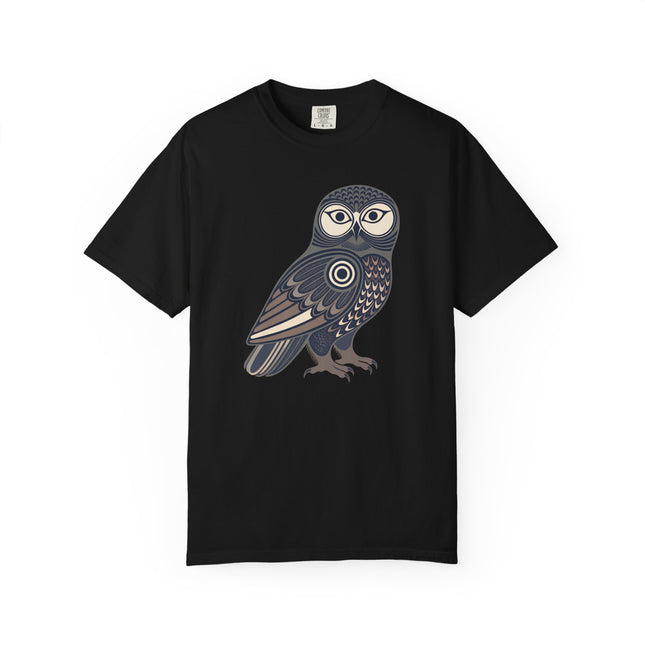 Inuit Inspired Owl T-Shirt | Geometric Tribal Bird Graphic | Comfort Colors
