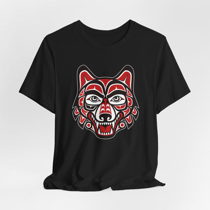 Northwest Coast Wolf Head T-Shirt | Indigenous Tribal Art Graphic Tee | Wolf