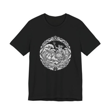 Poseidon Riding in His Sea Chariot Tee | Greek Mythology Art