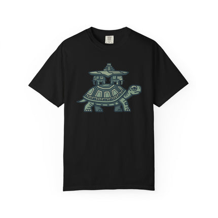 World Turtle Mayan Temple T-Shirt | Ancient Mythology Graphic Tee