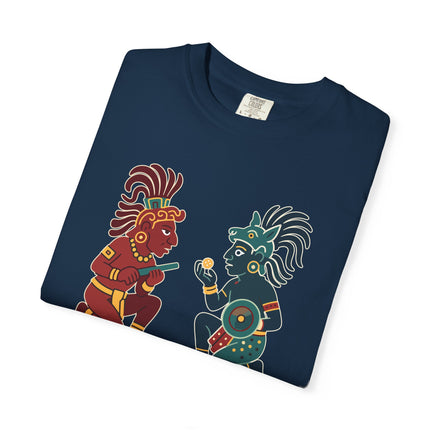 Hunahpu & Xbalanque Mayan Mythology T-Shirt | Popol Vuh Graphic Unisex Tee | V1