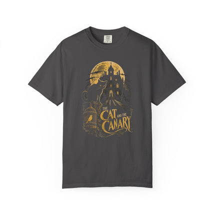 The Cat and the Canary T-Shirt | Moonlit Gothic Mansion Artwork