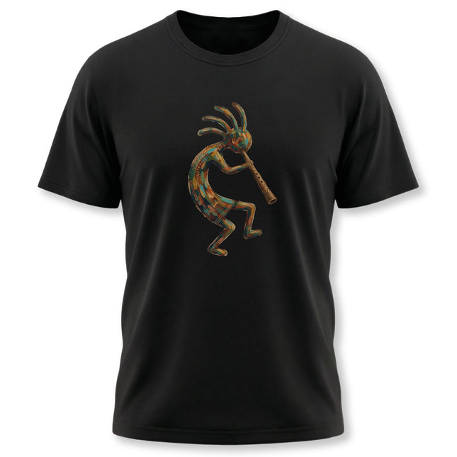 Kokopelli Mosaic Art T-Shirt | Native American Flute Player Southwestern
