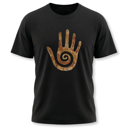 Hopi Healing Hand T-Shirt | Native American Stone Spiral Symbol