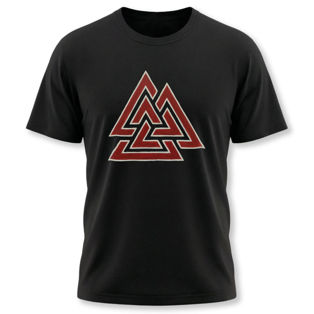 Red Valknut Viking Symbol T-Shirt | Norse Mythology Graphic Tee