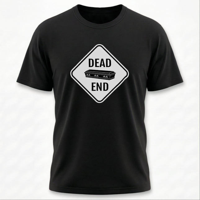 Dead End Coffin T-Shirt | Dark Humor Death Graphic Tee | Coffin