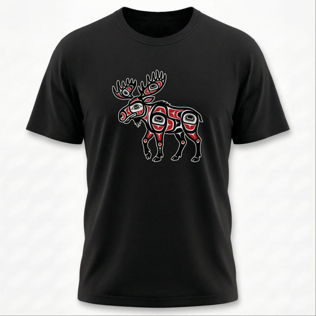 Moose Northwest Coast Art T-Shirt | Indigenous Formline Graphic | Moose
