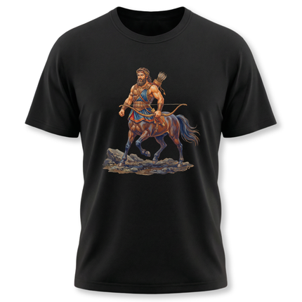 Centaur archer graphic tee shirt featuring Greek mythology warrior art.