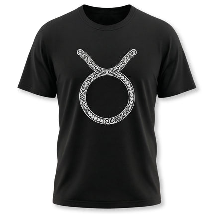 Taurus zodiac sign with ornate Celtic knot design.