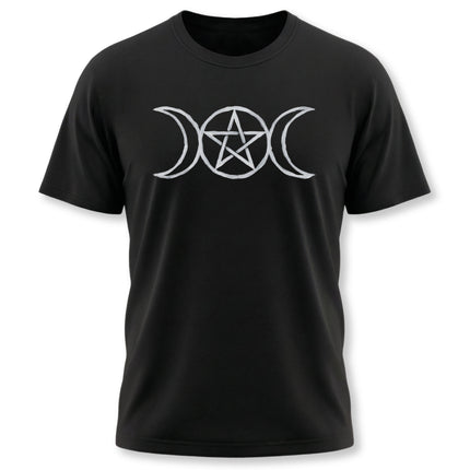 Triple Moon Pentagram T-Shirt | Wiccan Goddess Witchy Tee