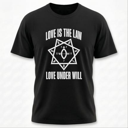 Star of Babalon Unicursal Hexagram T-Shirt | Thelema Love Is The Law Tee | 2
