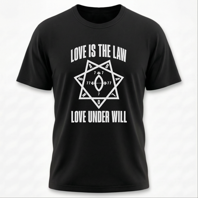 Star of Babalon Unicursal Hexagram T-Shirt | Thelema Love Is The Law Tee | 2