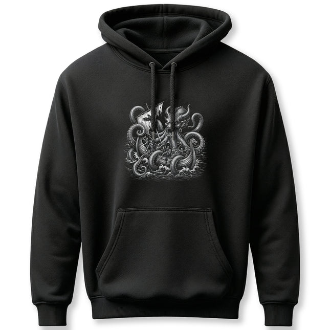 Kraken sea monster graphic featuring Norse mythology and Viking lore.