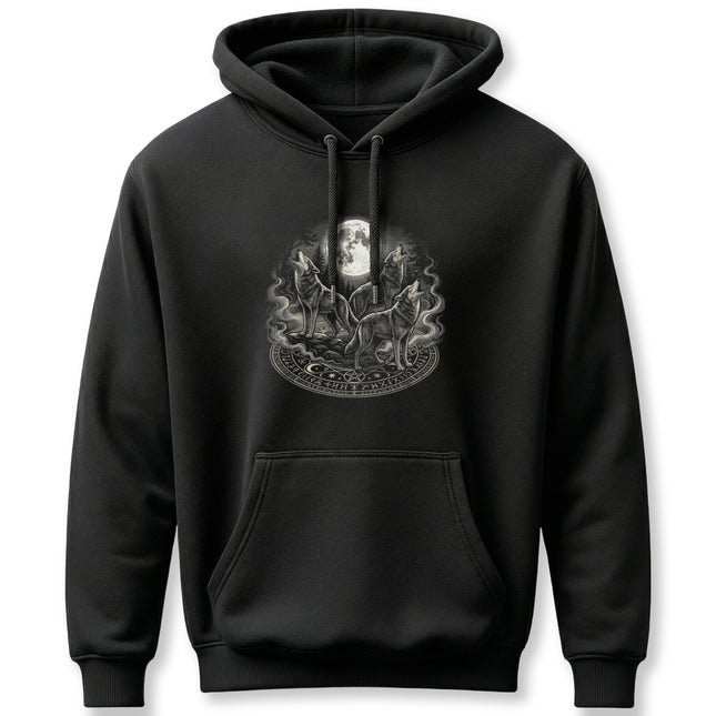 Wolf Moon Howling Wolves Graphic Hoodie - Canine Spirit