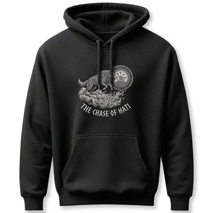 Chase of Hati Norse Mythology Hoodie | Mythical Beast Tattoo Graphic
