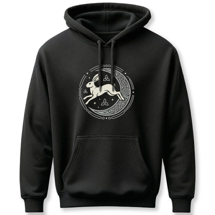 Celtic Hare Moon Hoodie - Pagan Mythology Geometric Mandala Design