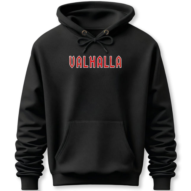 Valhalla Norse Mythology Hoodie | Viking Text Graphic Pullover Hoodie