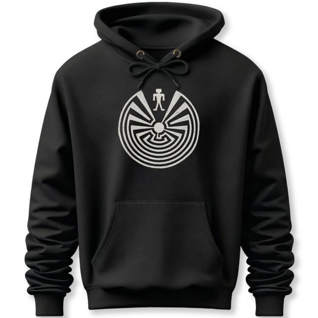 Man in the Maze Hoodie | Native American Tohono O'odham Symbol Pullover Hoodie