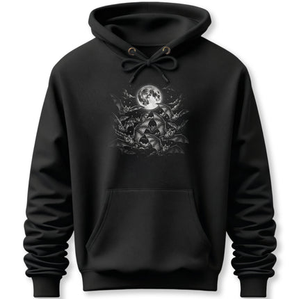 Bats Full Moon Hoodie | Gothic Night Sky Flying Bats Pullover Hoodie