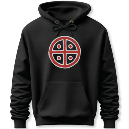 Solar Cross Symbol Hoodie | Ancient Pagan Sun Wheel Unisex Pullover Hoodie