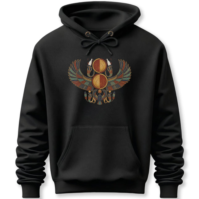 Winged Sun Disk Hoodie | Ancient Egyptian Mythology Symbol Unisex Pullover Hoodie
