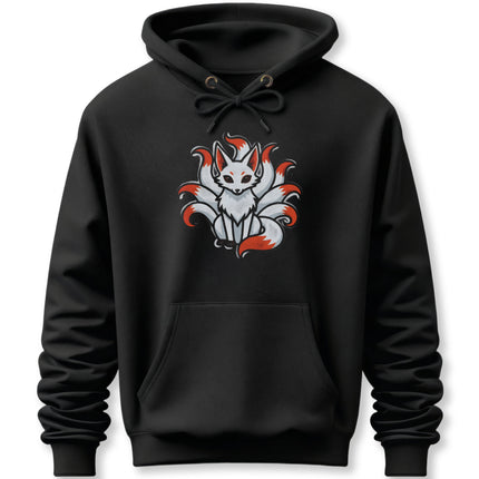 Nine Tailed Fox Kitsune Hoodie | Japanese Mythology Spirit Fox Pullover Hoodie