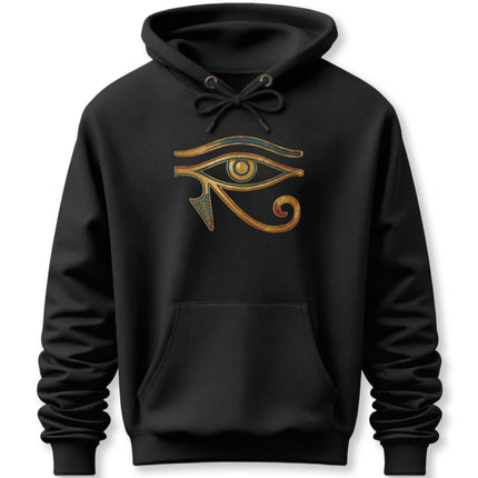 Eye of Horus Hoodie | Ancient Egyptian Symbol Gold & Blue Wadjet Pullover Hoodie