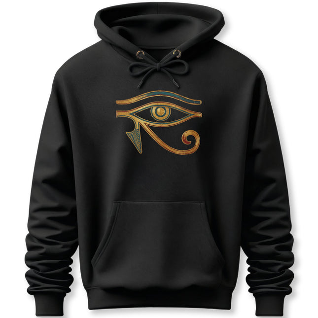 Eye of Horus Hoodie | Ancient Egyptian Symbol Gold & Blue Wadjet Pullover Hoodie