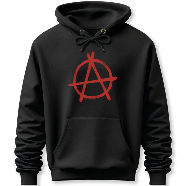 Red Inverted Pentagram Hoodie | Grunge Pagan Occult Symbol Pullover Hoodie