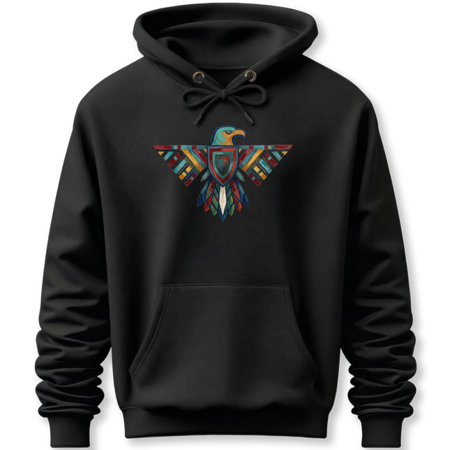 Colorful Thunderbird Hoodie | Native American Inspired Geometric Pullover Hoodie