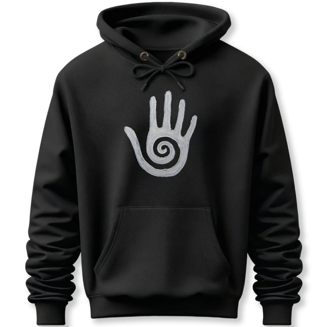 Hopi Healing Hand Spiral Symbol Hoodie | Native American Art Pullover Hoodie