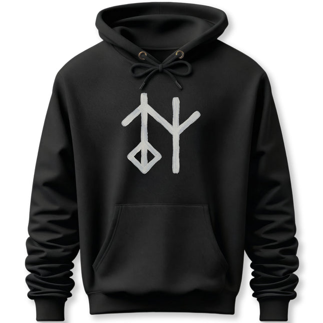 Wisdom Bind Rune Hoodie | Norse Mythology Galdrastafir Symbol Pullover Hoodie