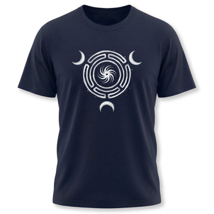 Hekate triple moon wheel goddess symbol t-shirt design.