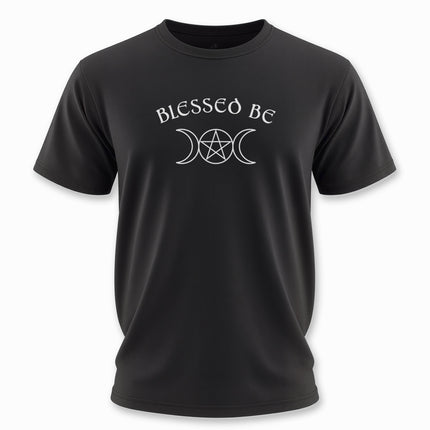 Blessed Be Text Triple Moon Pentagram Witchy T-Shirt | Unisex Tee V1