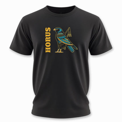 Egyptian Horus Falcon T-Shirt | Ancient Egypt God Graphic and Text Tee | V8