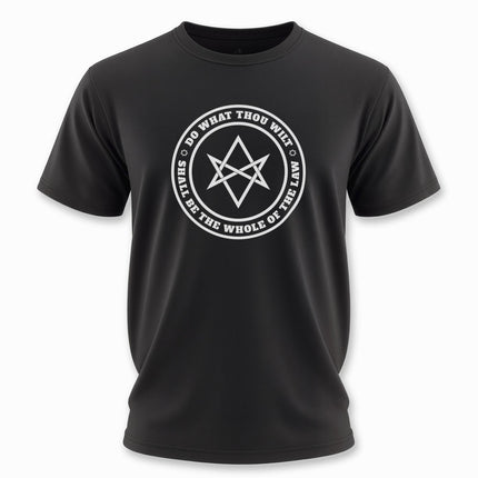 Do What Thou Wilt Text Unicursal Hexagram T-Shirt | Crowley Unisex Tee V3
